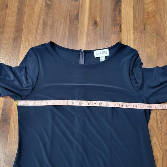 Joseph Ribkoff Pleated Cuff Sheath Dress in Midknight Blue Size 16 - Picture 7 of 7